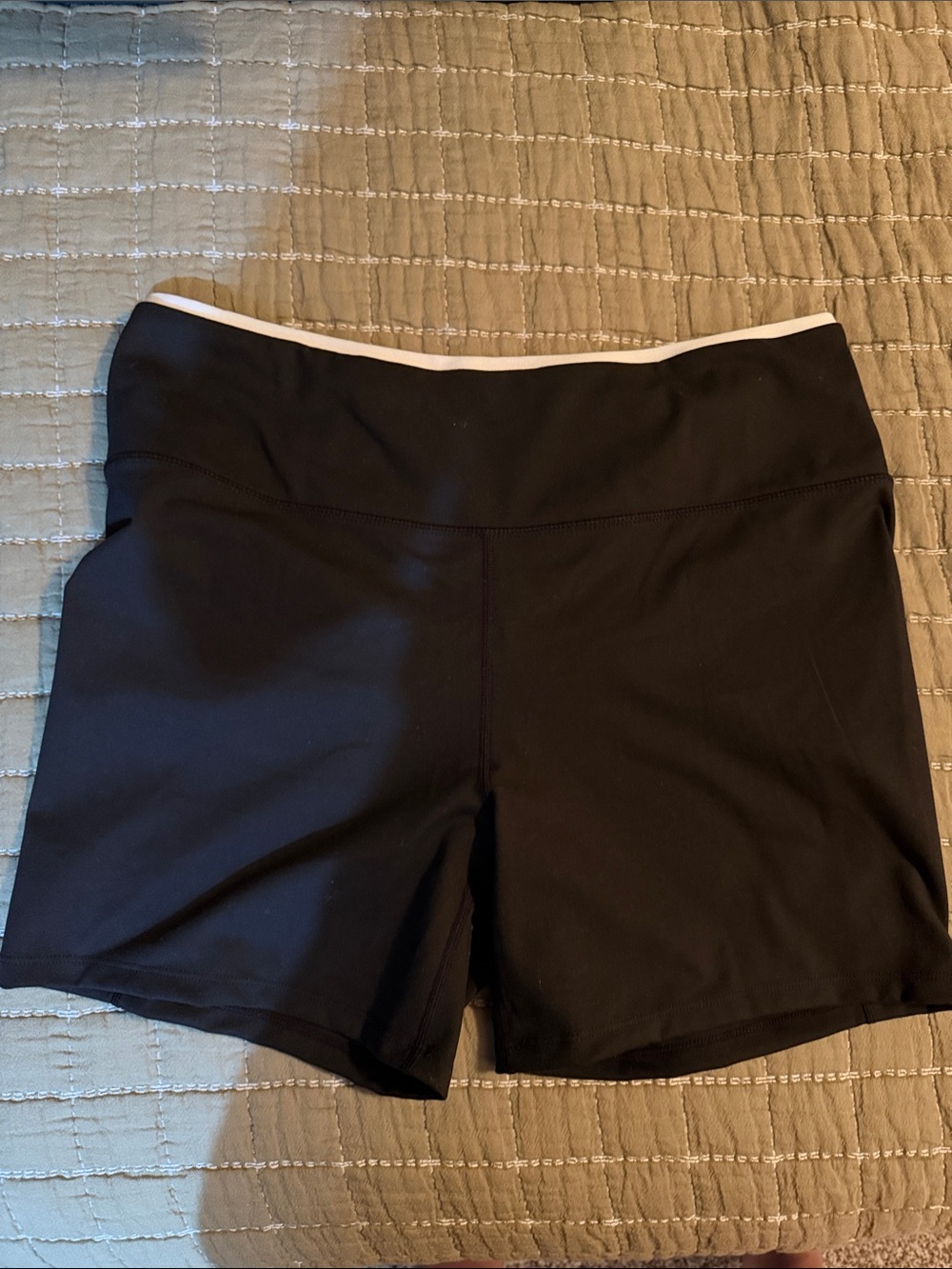 Black Women's Active Shorts with Contrast Waistband